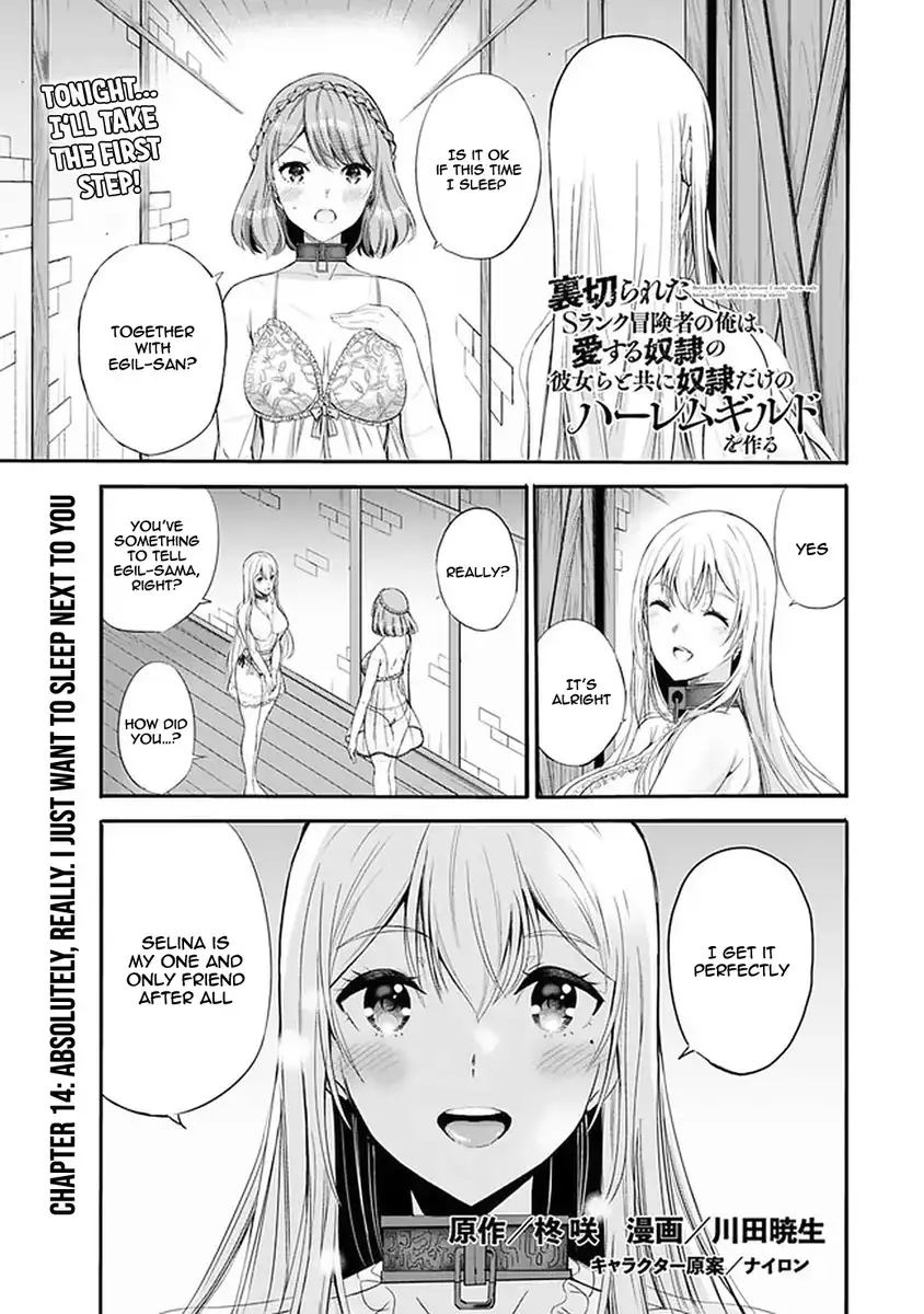 Uragirareta S Rank Boukensha no Ore wa, Aisuru Dorei no Kanojora to Tomoni Dorei dake no Harem Guild o Tsukuru Chapter 14 image 1