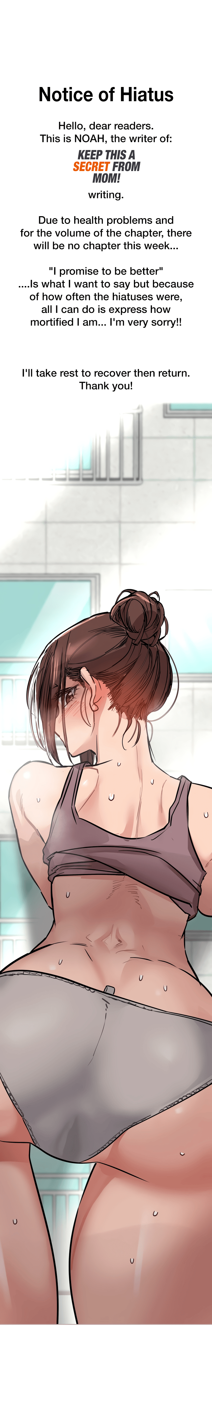 DON’T TELL MOM! Chapter 62.5 - Hiatus Notice image 0
